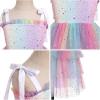 imageIDOPIP Baby Girls Tutu Dress Summer Sleeveless Backless Princess Birthday Party Dresses Smocked Ruffle Tulle Bowknot SundressPurple Gradient