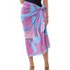 imageIDOPIP Muslim Burkini Swimsuit for Womens One Piece Swimsuit with Beach SkirtCover up SarongPants 4PCS Bathing SuitBlack  Purple