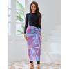 imageIDOPIP Muslim Burkini Swimsuit for Womens One Piece Swimsuit with Beach SkirtCover up SarongPants 4PCS Bathing SuitBlack  Purple