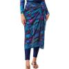 imageIDOPIP Muslim Burkini Swimsuit for Womens One Piece Swimsuit with Beach SkirtCover up SarongPants 4PCS Bathing SuitNavy Blue Print
