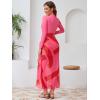 imageIDOPIP Muslim Burkini Swimsuit for Womens One Piece Swimsuit with Beach SkirtCover up SarongPants 4PCS Bathing SuitPink