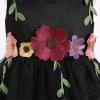 imageIDOPIP Toddler Baby Embroidery Flower Girl Dress for Kids Wedding Pageant Party Prom Gown Communion Birthday Tulle DressesBlack