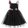 imageIDOPIP Toddler Baby Embroidery Flower Girl Dress for Kids Wedding Pageant Party Prom Gown Communion Birthday Tulle DressesBlack