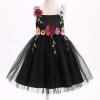 imageIDOPIP Toddler Baby Embroidery Flower Girl Dress for Kids Wedding Pageant Party Prom Gown Communion Birthday Tulle DressesBlack