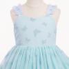 imageIDOPIP Toddler Baby Girls Butterfly Tutu Dress Summer Sleeveless Princess Butterfly Birthday Party Dresses Pageant Tulle GownBlue