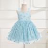 imageIDOPIP Toddler Baby Girls Butterfly Tutu Dress Summer Sleeveless Princess Butterfly Birthday Party Dresses Pageant Tulle GownBlue