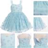 imageIDOPIP Toddler Baby Girls Butterfly Tutu Dress Summer Sleeveless Princess Butterfly Birthday Party Dresses Pageant Tulle GownBlue