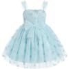 imageIDOPIP Toddler Baby Girls Butterfly Tutu Dress Summer Sleeveless Princess Butterfly Birthday Party Dresses Pageant Tulle GownBlue