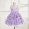 imageIDOPIP Toddler Baby Girls Butterfly Tutu Dress Summer Sleeveless Princess Butterfly Birthday Party Dresses Pageant Tulle GownPurple