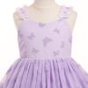 imageIDOPIP Toddler Baby Girls Butterfly Tutu Dress Summer Sleeveless Princess Butterfly Birthday Party Dresses Pageant Tulle GownPurple
