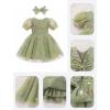 imageIDOPIP Toddler Baby Girls Sequin Butterfly Tutu Dress Princess Birthday Party Pageant Flower Girl Wedding VBackless DressesGreen