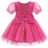 imageIDOPIP Toddler Baby Girls Sequin Butterfly Tutu Dress Princess Birthday Party Pageant Flower Girl Wedding VBackless DressesHot Pink