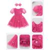 imageIDOPIP Toddler Baby Girls Sequin Butterfly Tutu Dress Princess Birthday Party Pageant Flower Girl Wedding VBackless DressesHot Pink