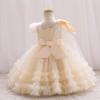 imageIDOPIP Toddler Baby Girls Sequin Heart Tutu Dress Pageant Wedding Flower Girl Dresses Princess Birthday Party Bowknot GownsChampagne
