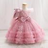 imageIDOPIP Toddler Baby Girls Sequin Heart Tutu Dress Pageant Wedding Flower Girl Dresses Princess Birthday Party Bowknot GownsDusty Pink