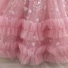 imageIDOPIP Toddler Baby Girls Sequin Heart Tutu Dress Pageant Wedding Flower Girl Dresses Princess Birthday Party Bowknot GownsDusty Pink