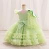 imageIDOPIP Toddler Baby Girls Sequin Heart Tutu Dress Pageant Wedding Flower Girl Dresses Princess Birthday Party Bowknot GownsGreen