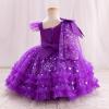imageIDOPIP Toddler Baby Girls Sequin Heart Tutu Dress Pageant Wedding Flower Girl Dresses Princess Birthday Party Bowknot GownsPurple