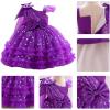 imageIDOPIP Toddler Baby Girls Sequin Heart Tutu Dress Pageant Wedding Flower Girl Dresses Princess Birthday Party Bowknot GownsPurple