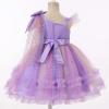imageIDOPIP Toddler Baby Girls Sequin Heart Tutu Dress Pageant Wedding Flower Girl Dresses Princess Birthday Party Bowknot GownsPurple Rainbow