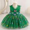 imageIDOPIP Toddler Baby Girls Shiny Butterfly Tutu Dress Princess Birthday Party Pageant Flower Girl Wedding VBackless DressesGreen  Shiny