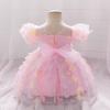 imageIDOPIP Toddler Baby Girls Shiny Butterfly Tutu Dress Princess Birthday Party Pageant Flower Girl Wedding VBackless DressesPink  3d Butterfly