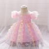 imageIDOPIP Toddler Baby Girls Shiny Butterfly Tutu Dress Princess Birthday Party Pageant Flower Girl Wedding VBackless DressesPink  3d Butterfly
