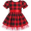 imageIDOPIP 1950s Housewife Costume for Girls Kids Halloween Birthday Party Dress up with ApronBelt  Headband for Photo ShootRed Plaid