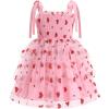 imageIDOPIP Baby Girls Tutu Dress Summer Sleeveless Backless Princess Birthday Party Dresses Smocked Ruffle Tulle Bowknot SundressPink Heart