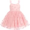 imageIDOPIP Toddler Baby Girls Butterfly Tutu Dress Summer Sleeveless Princess Butterfly Birthday Party Dresses Pageant Tulle GownPink
