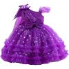 imageIDOPIP Toddler Baby Girls Sequin Heart Tutu Dress Pageant Wedding Flower Girl Dresses Princess Birthday Party Bowknot GownsPurple