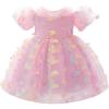 imageIDOPIP Toddler Baby Girls Shiny Butterfly Tutu Dress Princess Birthday Party Pageant Flower Girl Wedding VBackless DressesPink  3d Butterfly