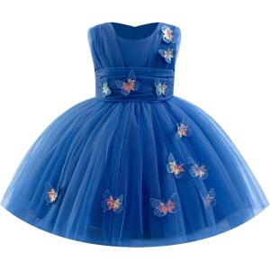 imageIDOPIP Toddler Baby Girls Shiny Butterfly Tutu Dress Princess Birthday Party Pageant Flower Girl Wedding VBackless DressesBlue  Sequin