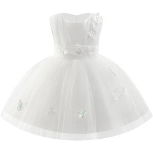 imageIDOPIP Toddler Baby Girls Shiny Butterfly Tutu Dress Princess Birthday Party Pageant Flower Girl Wedding VBackless DressesWhite  Sequin