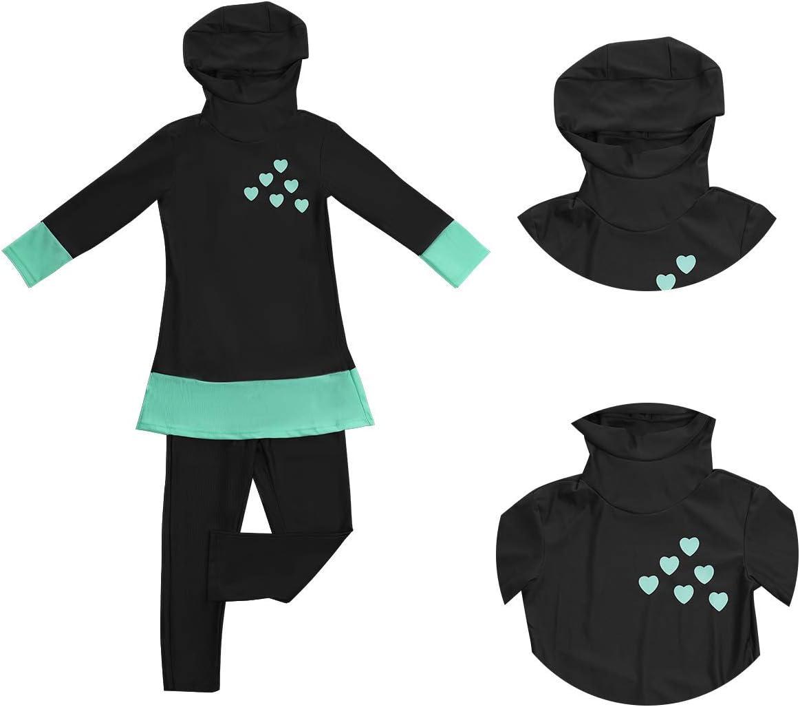 imageOwlFay Mu Swimsuits For Girls Kids Islamic Burkini Full Cover Hijab Top Pants Swim Costume Bathing Suit 56 Years Black