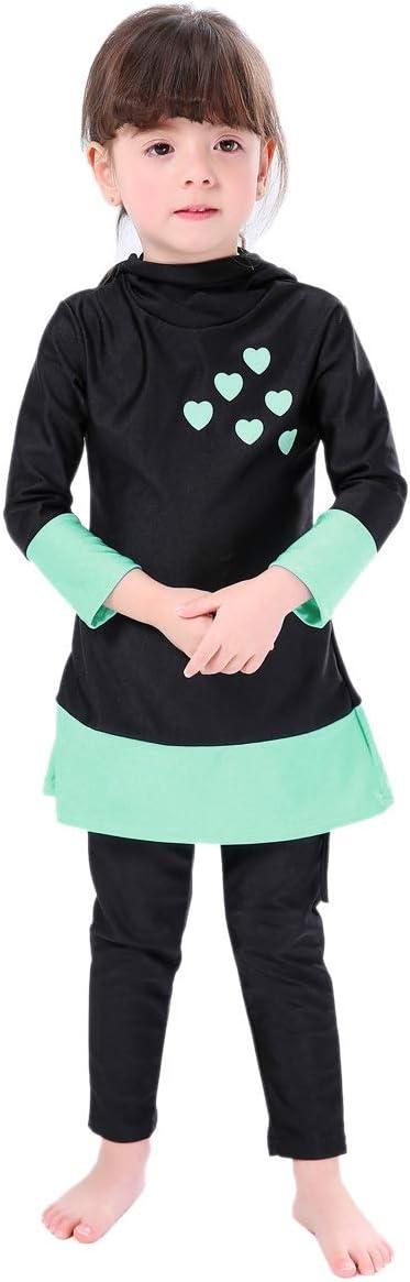 imageOwlFay Mu Swimsuits For Girls Kids Islamic Burkini Full Cover Hijab Top Pants Swim Costume Bathing Suit 56 Years Black