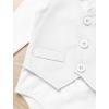 imageIDOPIP Baby Boy Clothes Suit Infant Gentleman Outfit First Birthday Baptism Wedding Dress Romper ShirtTieVestPantsCorsageWhite