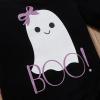 imageIDOPIP Baby Girls First Halloween Pumpkin Ghost Dress up Costume Long Sleeve Romper Tutu Skirt Sequin Headband Outfit ClothesBlack Ghost