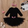 imageIDOPIP Baby Girls First Halloween Pumpkin Ghost Dress up Costume Long Sleeve Romper Tutu Skirt Sequin Headband Outfit ClothesBlack Ghost