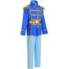 imageIDOPIP Boys Prince Charming Costume Prince Dress up Medieval Royal Prince Outfit Costume for Toddler Kid Boy HalloweenCosplayRoyal Blue  Blue 3pcs