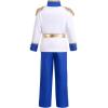 imageIDOPIP Boys Prince Charming Costume Prince Dress up Medieval Royal Prince Outfit Costume for Toddler Kid Boy HalloweenCosplayRoyal Blue 5pcs