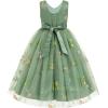 imageIDOPIP Embroidery Flower Girl Lace Dress for Kids Wedding Pageant Party First Communion Dresses Princess Bridesmaid Maxi GownGreen