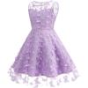 imageIDOPIP Embroidery Flower Girl Lace Dress for Kids Wedding Pageant Party First Communion Dresses Princess Bridesmaid Maxi GownPurple Butterfly  Mesh