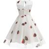 imageIDOPIP Embroidery Flower Girl Lace Dress for Kids Wedding Pageant Party First Communion Dresses Princess Bridesmaid Maxi GownWhite Strawberry  Mesh