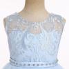 imageIDOPIP Flower Girl Dresses for Wedding Lace Tulle Princess Pageant Dresses for Girls Kids Prom First Communion Birthday GownsBlue
