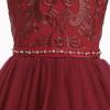 imageIDOPIP Flower Girl Dresses for Wedding Lace Tulle Princess Pageant Dresses for Girls Kids Prom First Communion Birthday GownsDark Red
