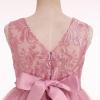 imageIDOPIP Flower Girl Dresses for Wedding Lace Tulle Princess Pageant Dresses for Girls Kids Prom First Communion Birthday GownsDusty Pink