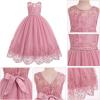 imageIDOPIP Flower Girl Dresses for Wedding Lace Tulle Princess Pageant Dresses for Girls Kids Prom First Communion Birthday GownsDusty Pink