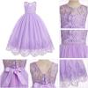 imageIDOPIP Flower Girl Dresses for Wedding Lace Tulle Princess Pageant Dresses for Girls Kids Prom First Communion Birthday GownsPurple