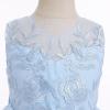 imageIDOPIP Flower Girl Lace Dress for Kids Wedding Bridesmaid Pageant Party Formal Long Gown Princess Communion Tulle Bow DressesBlue